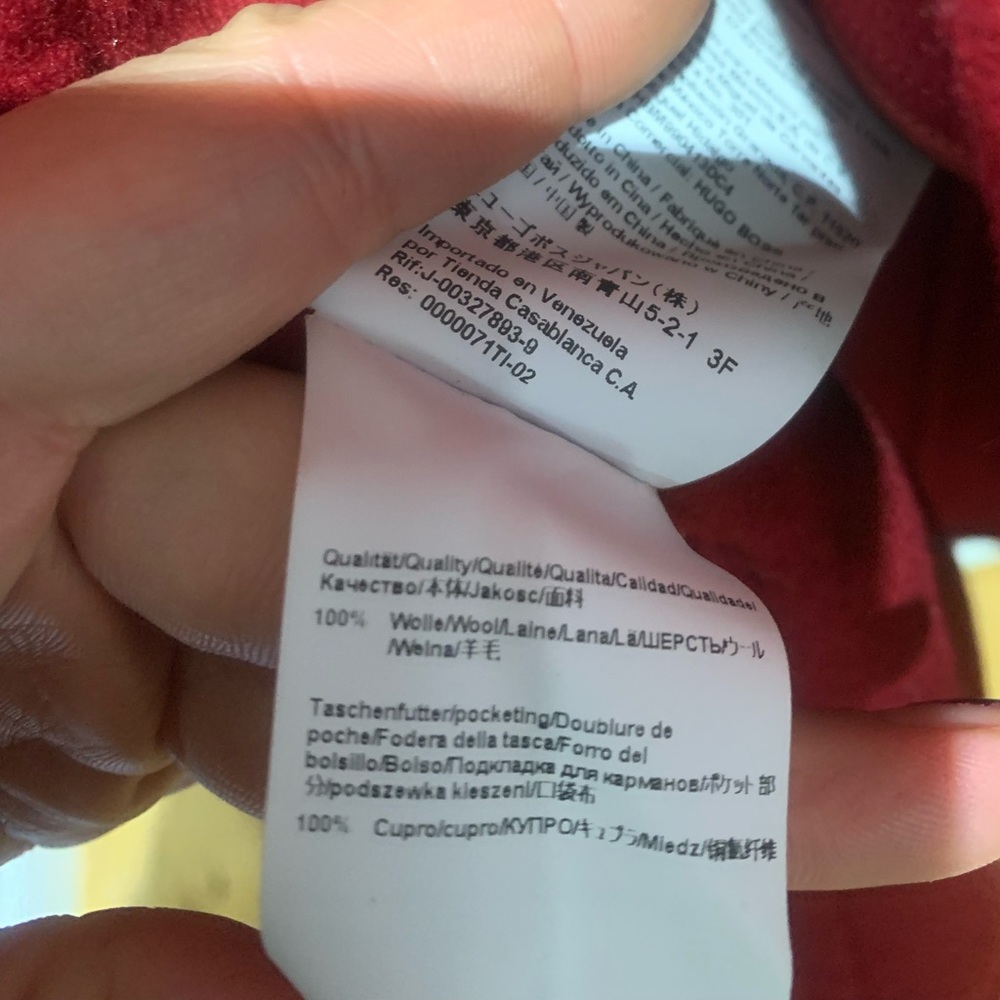 Brick Red Hugo Boss Wool Coat NWT - Picture 6 of 6